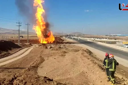 انفجار خط لوله گاز در تبریز
